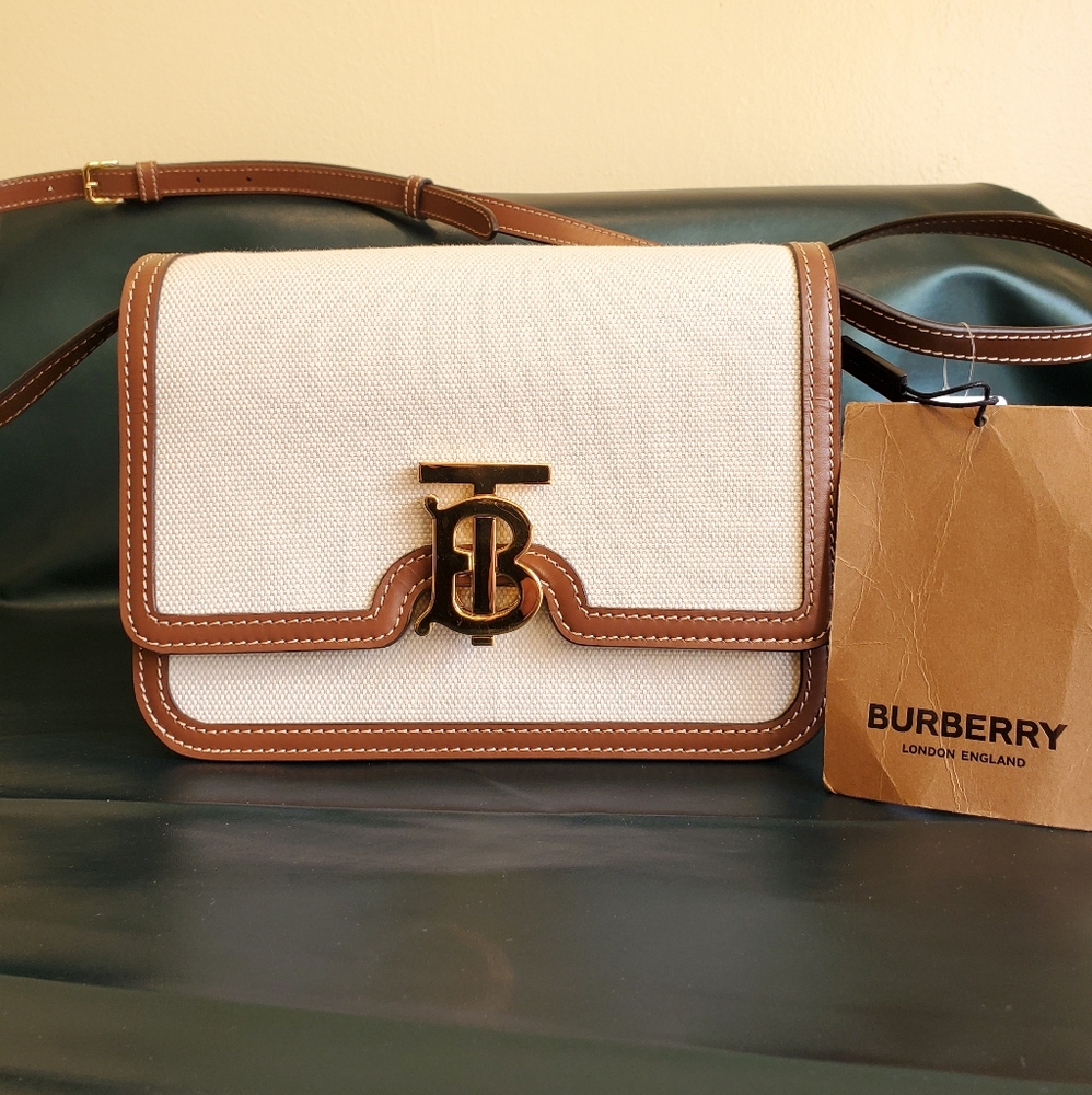 NWT$2150 Burberry TB Canvas Leather Crossbody Bag - Picture 8 of 16